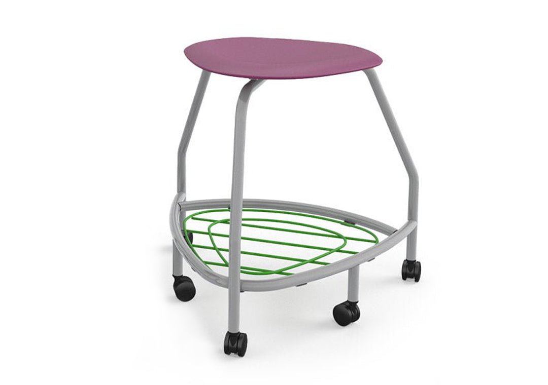 Haskell Education 360 Platinum frame Backless Chair with Bookbag Rack 24"H (TS5X1.24PL) - SchoolOutlet