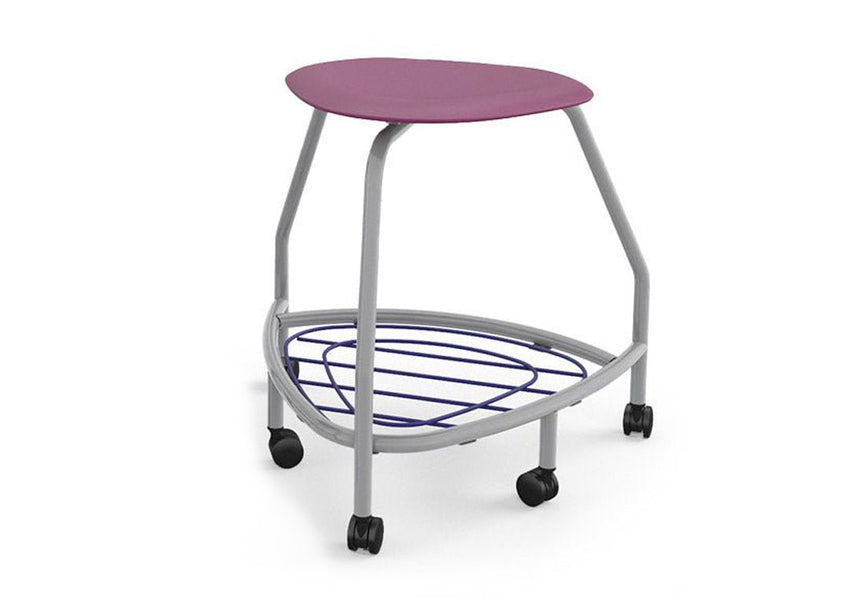 Haskell Education 360 Platinum frame Backless Chair with Bookbag Rack 24"H (TS5X1.24PL) - SchoolOutlet