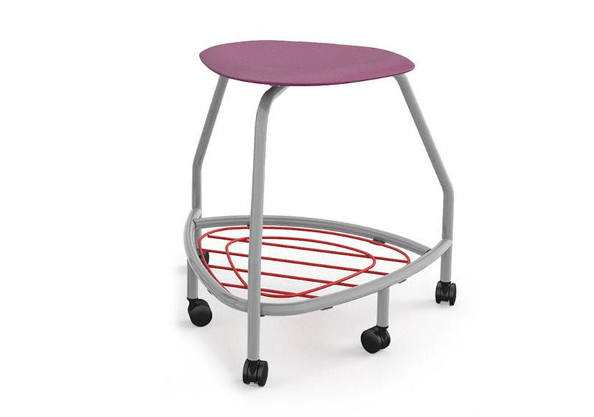 Haskell Education 360 Platinum frame Backless Chair with Bookbag Rack 24"H (TS5X1.24PL) - SchoolOutlet