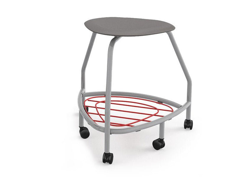 Haskell Education 360 Platinum frame Backless Chair with Bookbag Rack 24"H (TS5X1.24PL) - SchoolOutlet