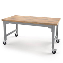 Haskell Education Voyager 30"-40" Height Adjustable Makerspace Table with Locking Casters - 60"W x 36"D (VY1.3660.P2)