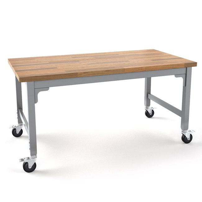 Haskell Education Voyager 30" - 40" Height Adjustable Makerspace Table with Locking Casters - 72"W x 36"D (VY1.3672.P2) - SchoolOutlet