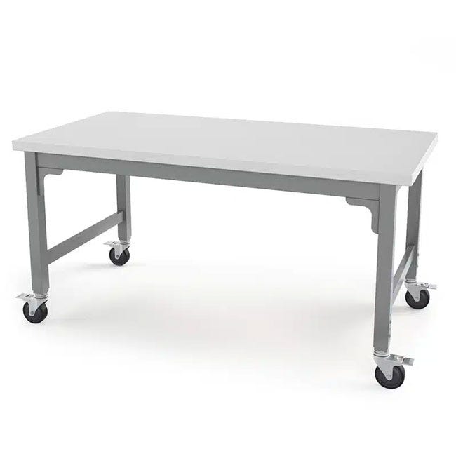 Haskell Education Voyager 30" - 40" Height Adjustable Makerspace Table with Locking Casters - 72"W x 36"D (VY1.3672.P2) - SchoolOutlet