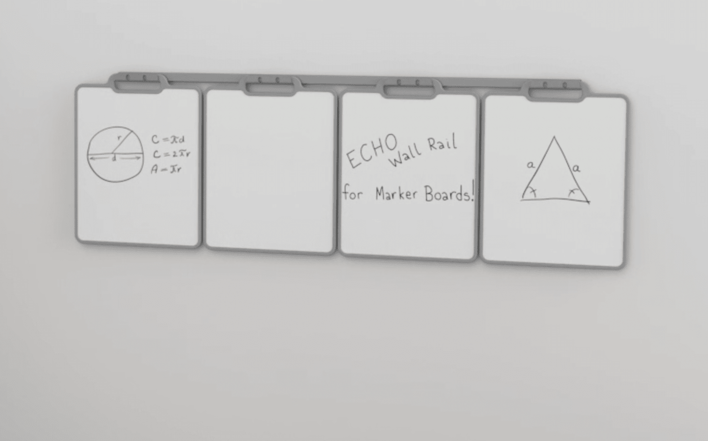 Haskell Education Echo Wall Mounted Storage Rail for Personal Marker Boards (HAS - WALLMB - 72) - SchoolOutlet
