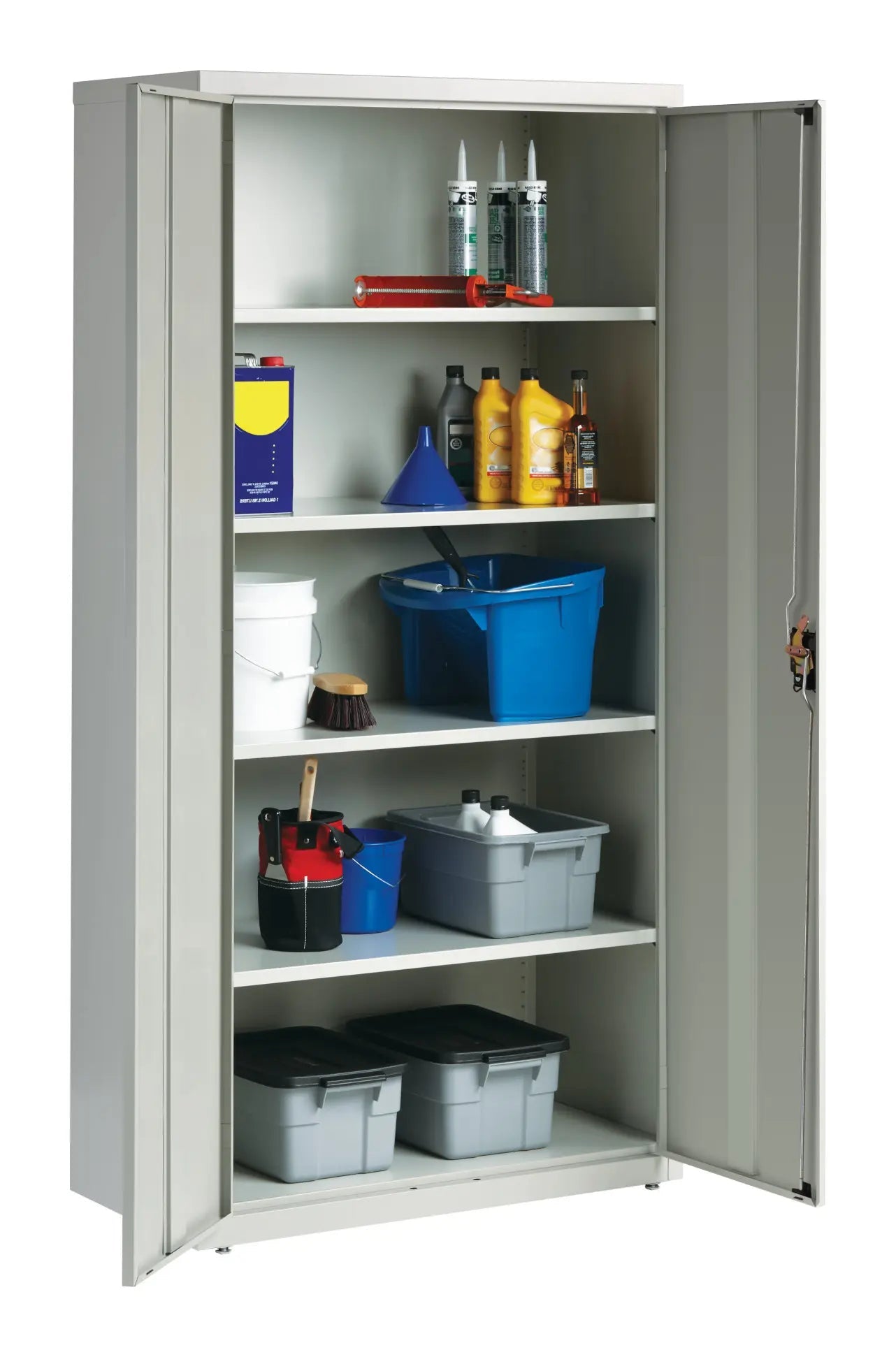 Hirsh Welded Steel Storage Cabinet with 4 Shelves, 18"D x 36"W x 72"H - SchoolOutlet