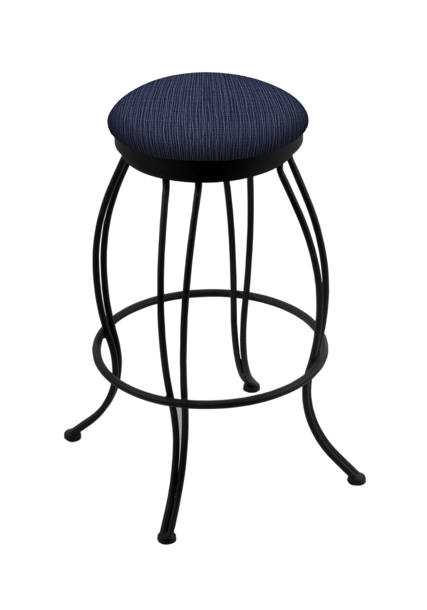 Holland Bar Stool Georgian 30" Swivel Bar Stool with Black Wrinkle Finish (HBS - 3000 - Upholstery) - SchoolOutlet
