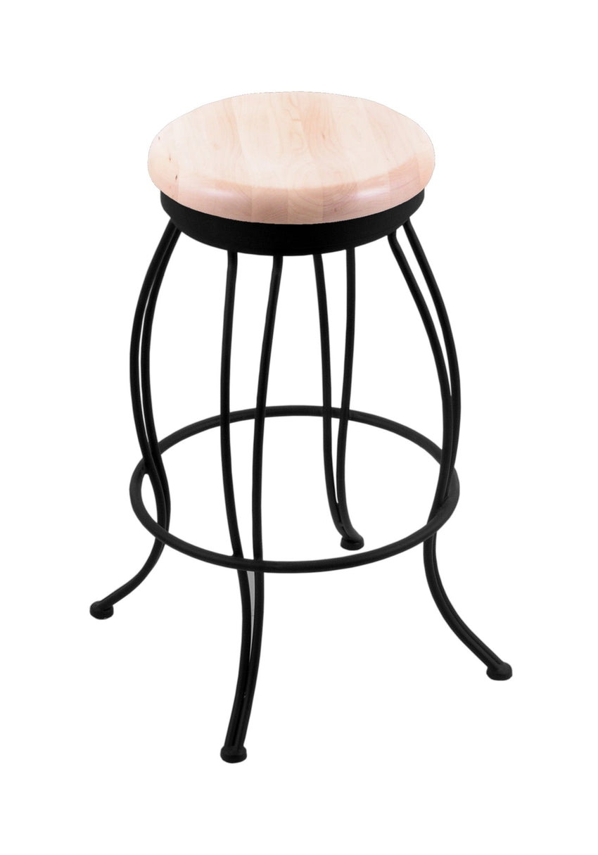 Holland Bar Stool Georgian 30" Swivel Bar Stool with Black Wrinkle Finish (HBS - 3000 - Wood) - SchoolOutlet