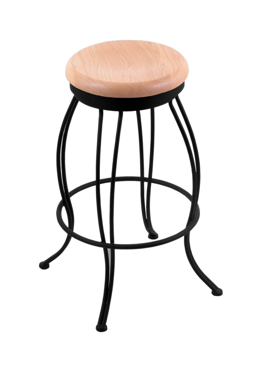 Holland Bar Stool Georgian 30" Swivel Bar Stool with Black Wrinkle Finish (HBS - 3000 - Wood) - SchoolOutlet
