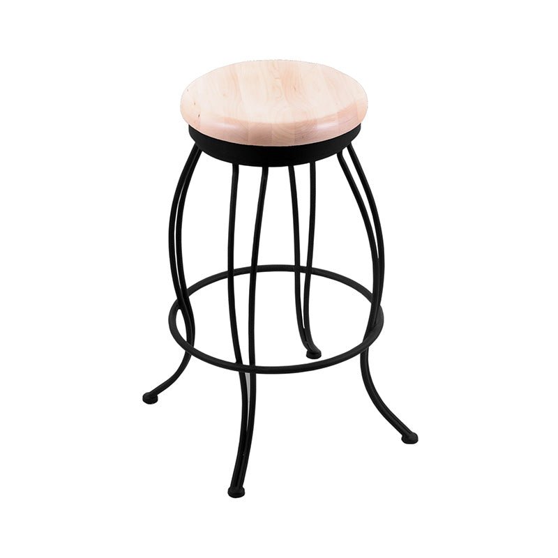 Holland Bar Stool 3020 30" Swivel Bar Stool with Black Wrinkle Finish (HBS - 3020 - Wood) - SchoolOutlet