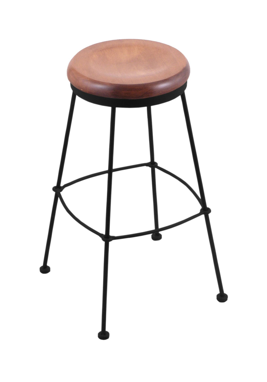 Holland Bar Stool 3030 25" Stationary Counter Stool with Black Wrinkle Finish (HBS - 3030 - Wood) - SchoolOutlet