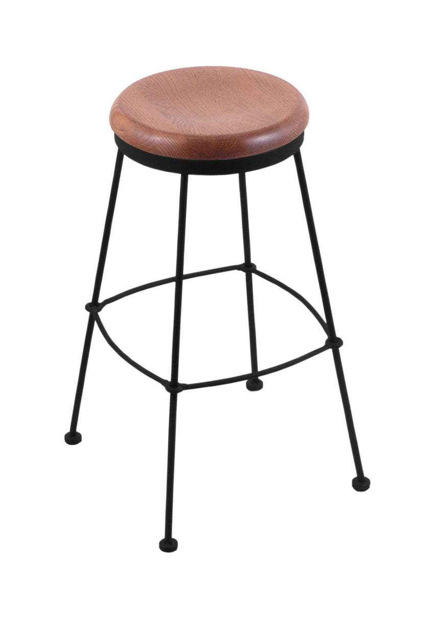 Holland Bar Stool 3030 25" Stationary Counter Stool with Black Wrinkle Finish (HBS - 3030 - Wood) - SchoolOutlet