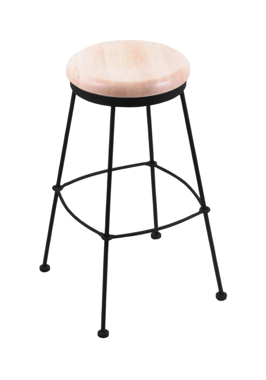 Holland Bar Stool 3030 25" Stationary Counter Stool with Black Wrinkle Finish (HBS - 3030 - Wood) - SchoolOutlet
