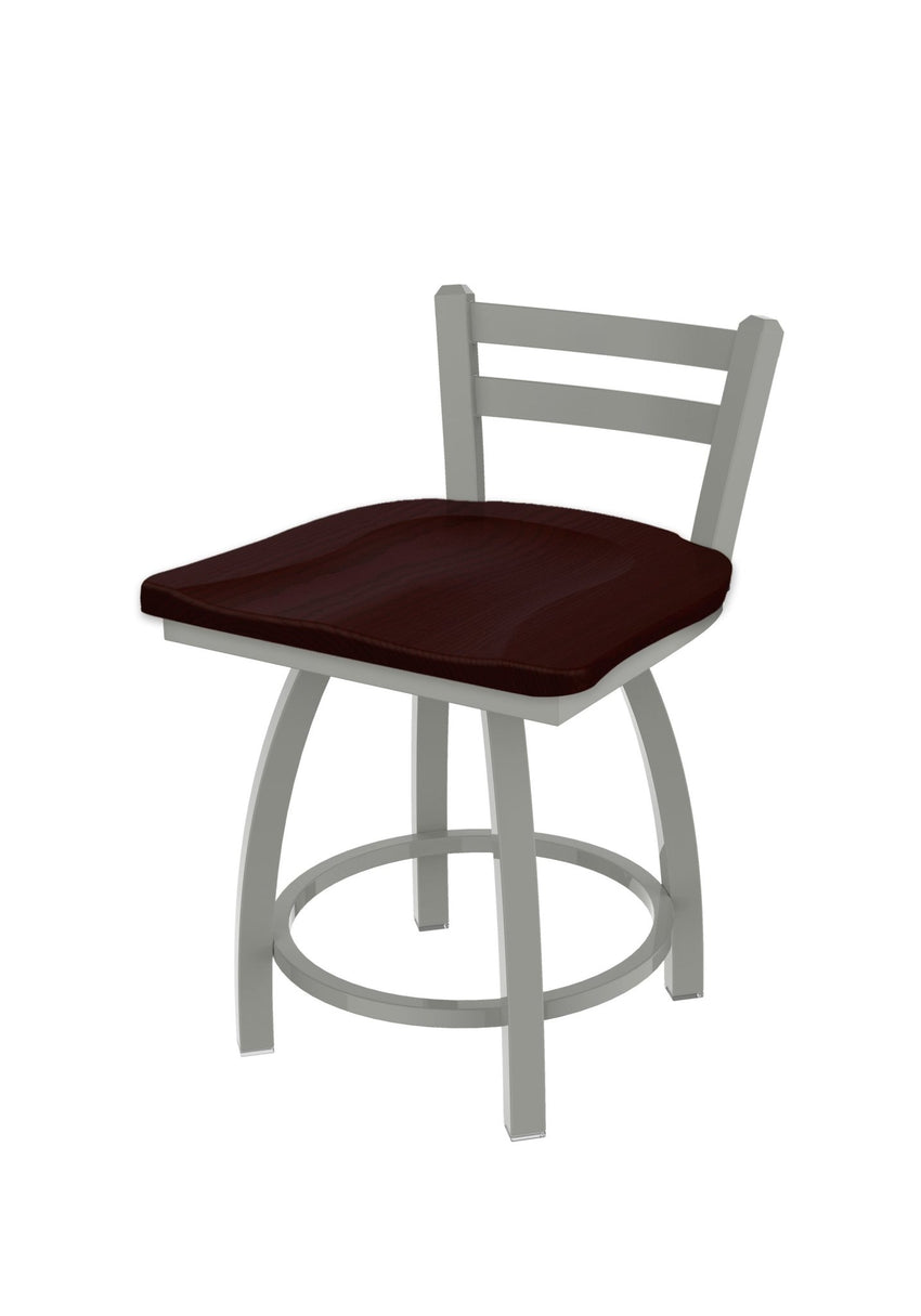 Holland Bar Stool 411 Jackie Low Back Swivel Vanity Stool 18" (HBS - 411 - VanityStool - Wood) - SchoolOutlet