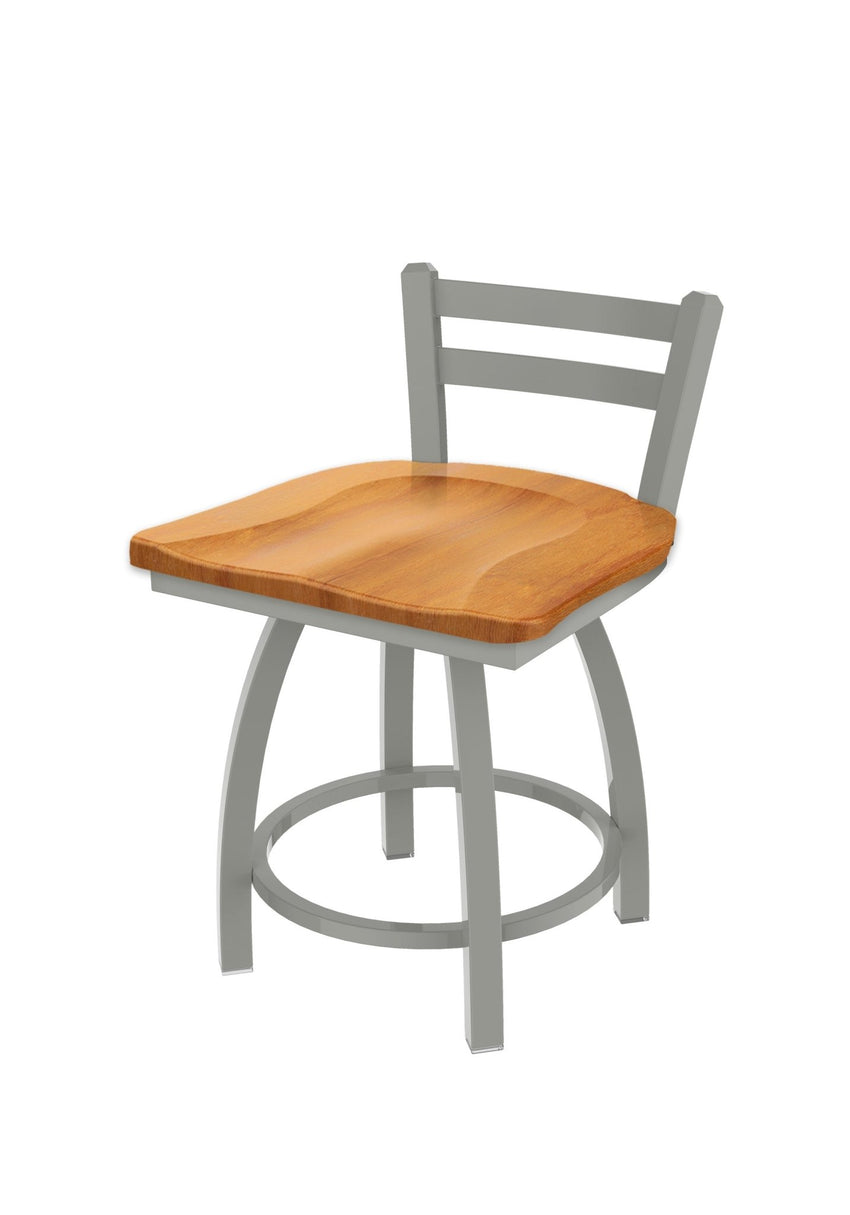 Holland Bar Stool 411 Jackie Low Back Swivel Vanity Stool 18" (HBS - 411 - VanityStool - Wood) - SchoolOutlet