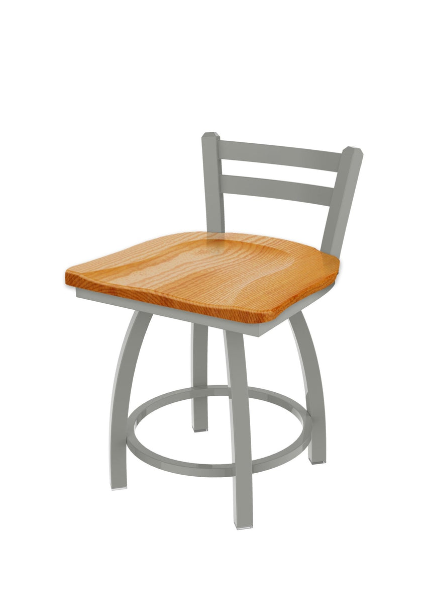 Holland Bar Stool 411 Jackie Low Back Swivel Vanity Stool 18" (HBS - 411 - VanityStool - Wood) - SchoolOutlet
