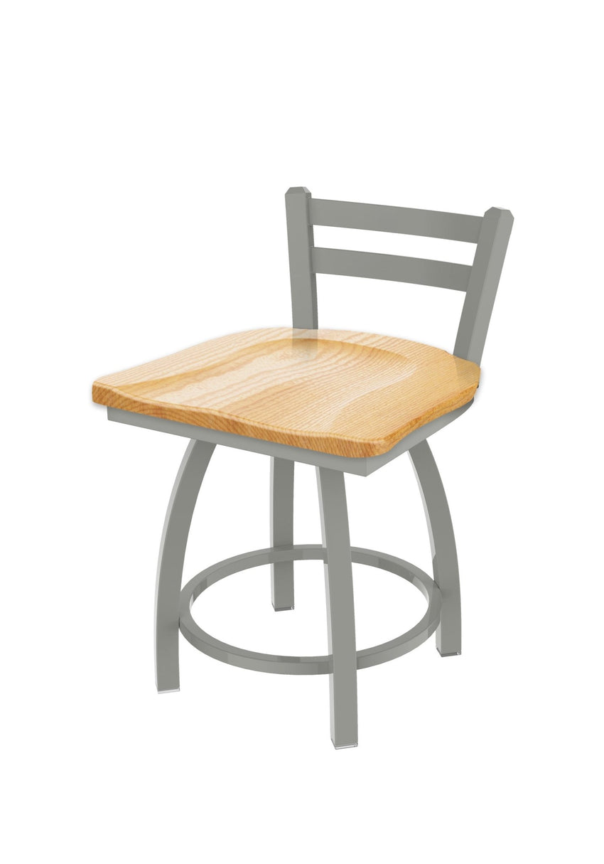 Holland Bar Stool 411 Jackie Low Back Swivel Vanity Stool 18" (HBS - 411 - VanityStool - Wood) - SchoolOutlet