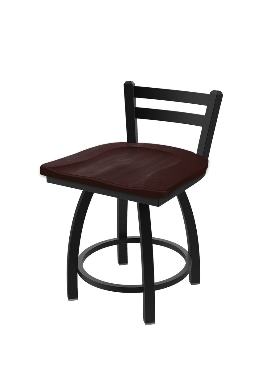 Holland Bar Stool 411 Jackie Low Back Swivel Vanity Stool 18" (HBS - 411 - VanityStool - Wood) - SchoolOutlet