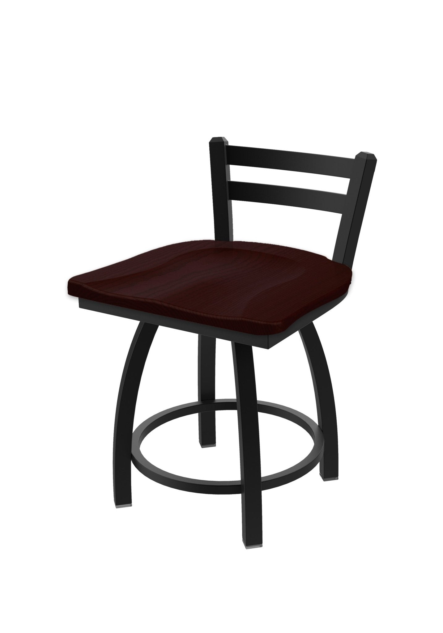Holland Bar Stool 411 Jackie Low Back Swivel Vanity Stool 18" (HBS - 411 - VanityStool - Wood) - SchoolOutlet