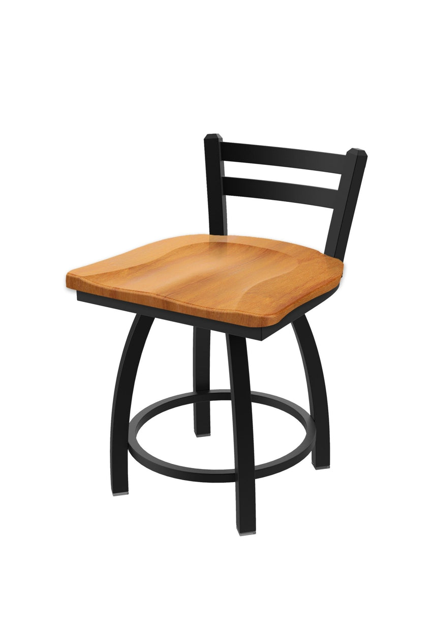 Holland Bar Stool 411 Jackie Low Back Swivel Vanity Stool 18" (HBS - 411 - VanityStool - Wood) - SchoolOutlet