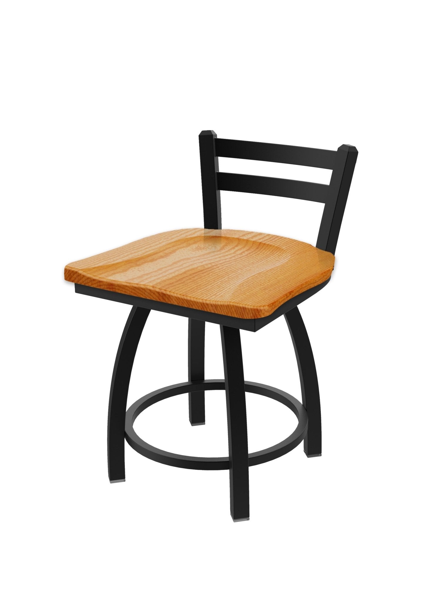 Holland Bar Stool 411 Jackie Low Back Swivel Vanity Stool 18" (HBS - 411 - VanityStool - Wood) - SchoolOutlet