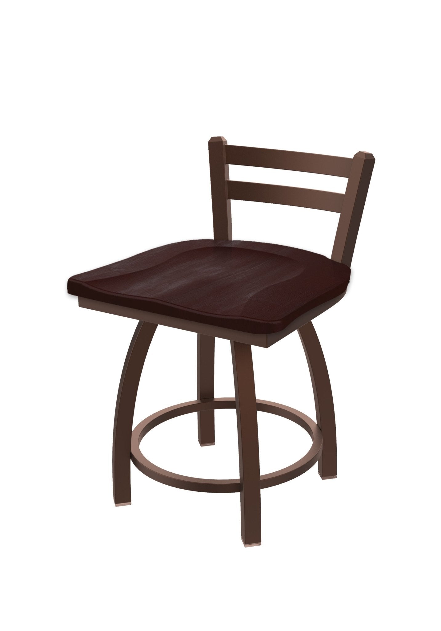 Holland Bar Stool 411 Jackie Low Back Swivel Vanity Stool 18" (HBS - 411 - VanityStool - Wood) - SchoolOutlet