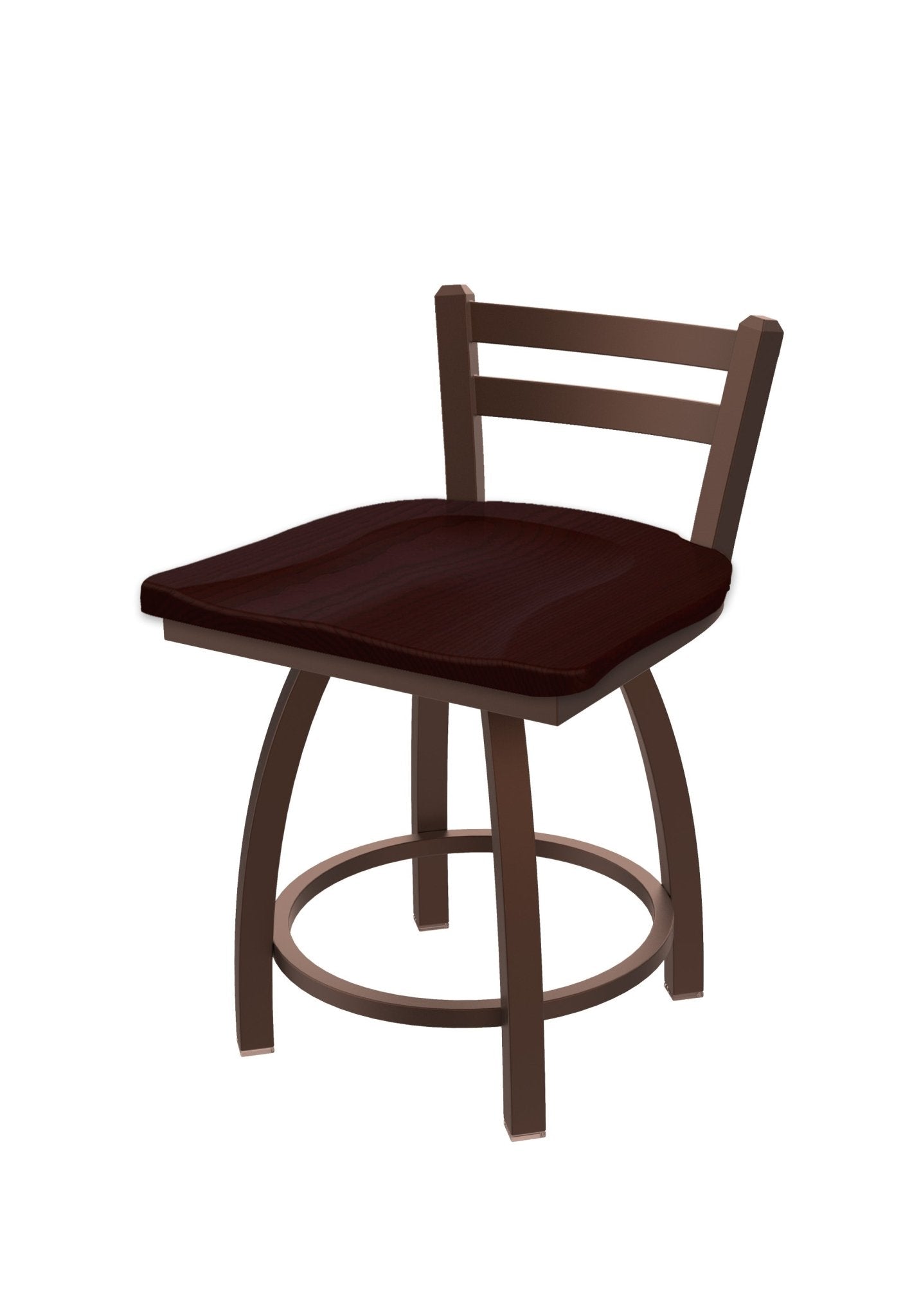 Holland Bar Stool 411 Jackie Low Back Swivel Vanity Stool 18" (HBS - 411 - VanityStool - Wood) - SchoolOutlet
