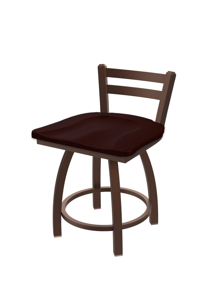 Holland Bar Stool 411 Jackie Low Back Swivel Vanity Stool 18" (HBS - 411 - VanityStool - Wood) - SchoolOutlet