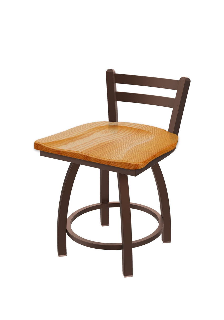 Holland Bar Stool 411 Jackie Low Back Swivel Vanity Stool 18" (HBS - 411 - VanityStool - Wood) - SchoolOutlet