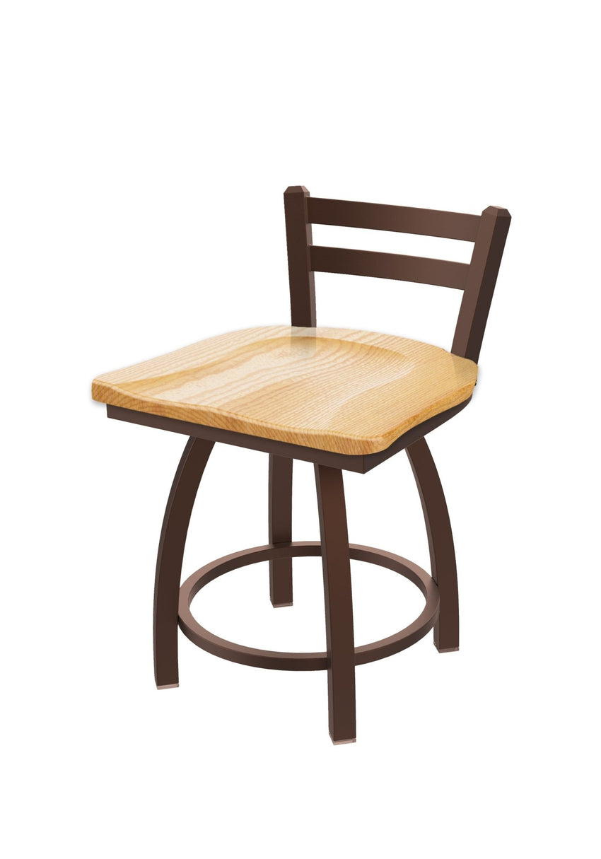 Holland Bar Stool 411 Jackie Low Back Swivel Vanity Stool 18" (HBS - 411 - VanityStool - Wood) - SchoolOutlet