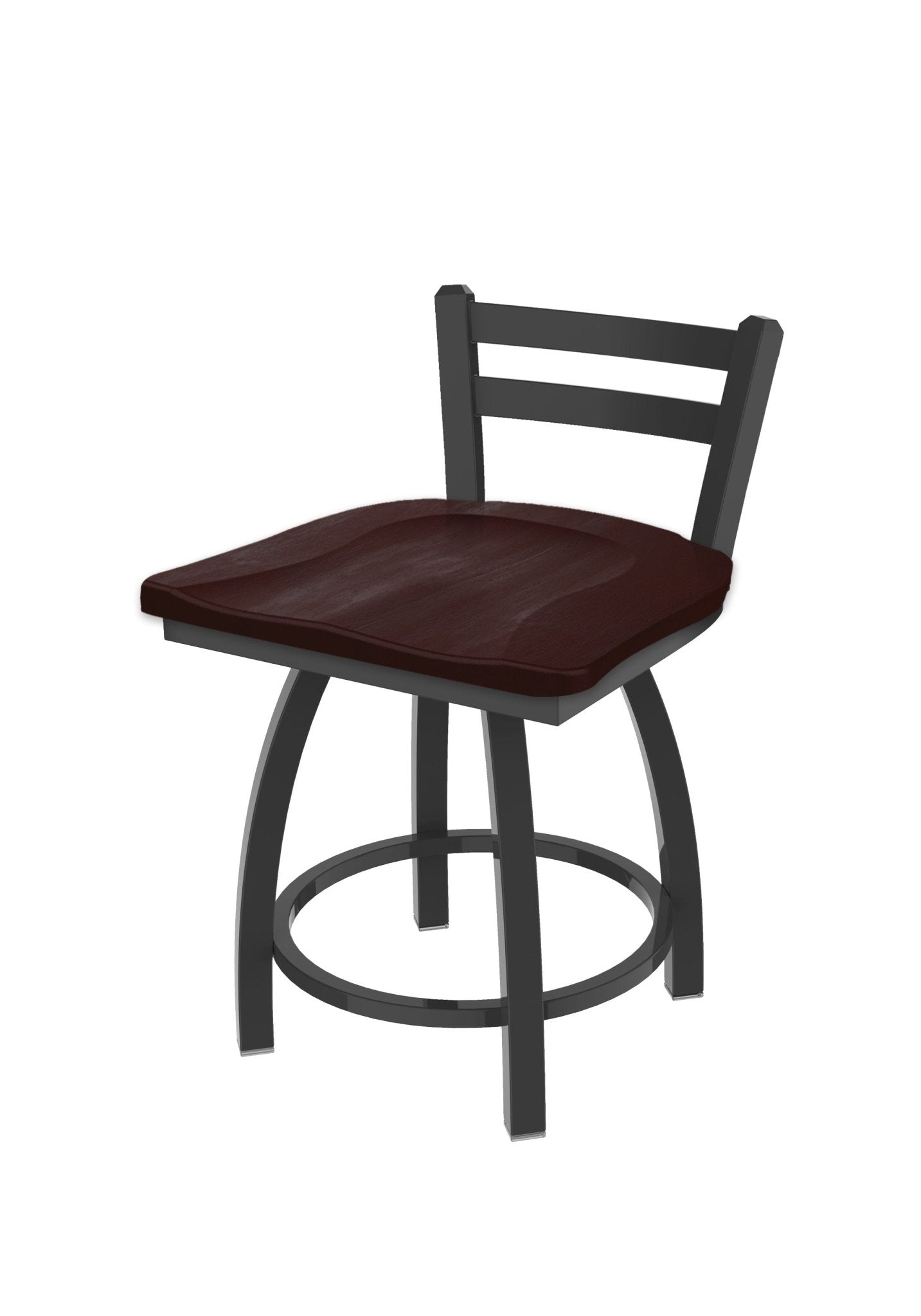 Holland Bar Stool 411 Jackie Low Back Swivel Vanity Stool 18" (HBS - 411 - VanityStool - Wood) - SchoolOutlet