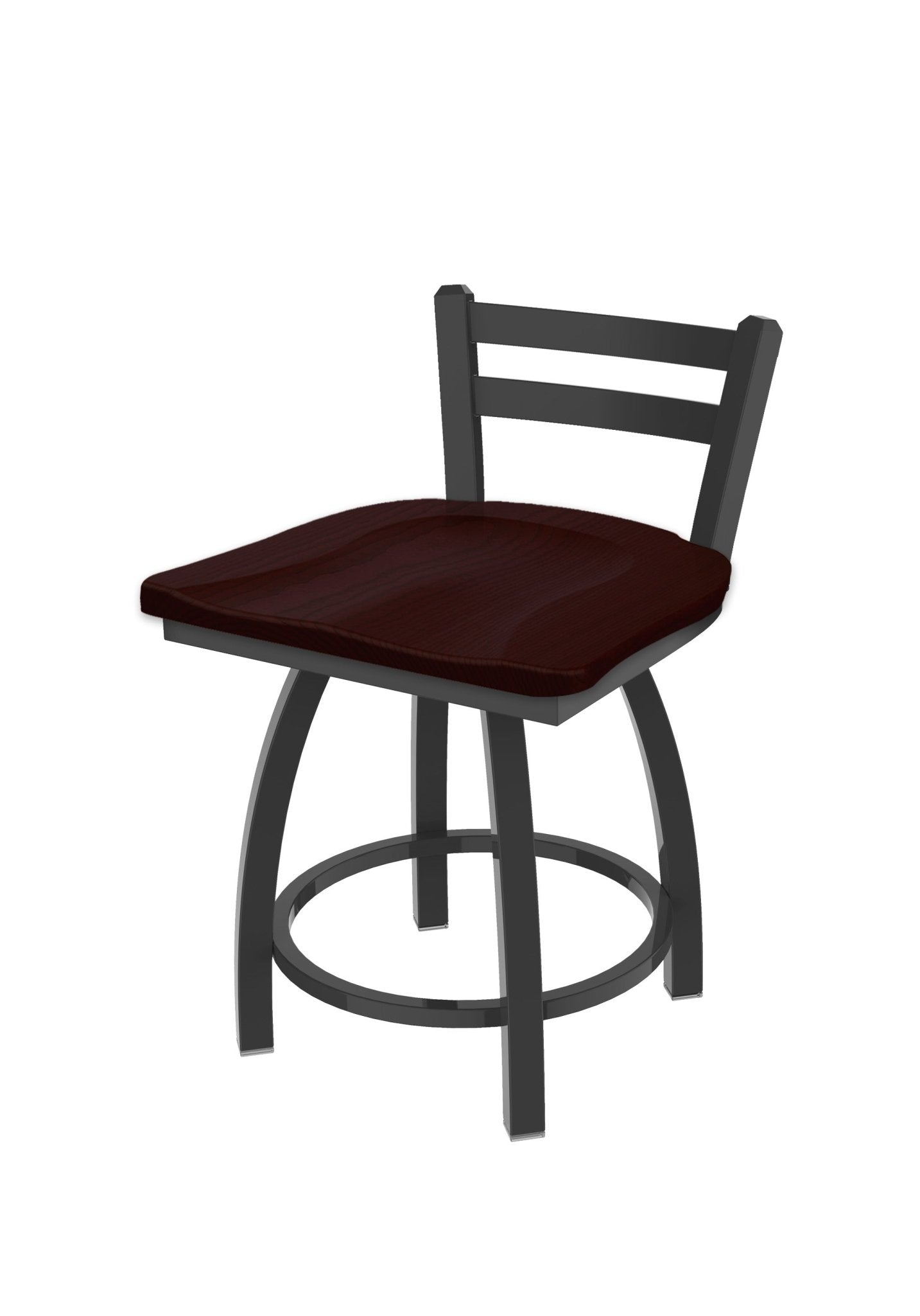 Holland Bar Stool 411 Jackie Low Back Swivel Vanity Stool 18" (HBS - 411 - VanityStool - Wood) - SchoolOutlet
