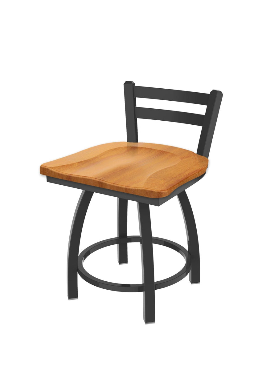 Holland Bar Stool 411 Jackie Low Back Swivel Vanity Stool 18" (HBS - 411 - VanityStool - Wood) - SchoolOutlet