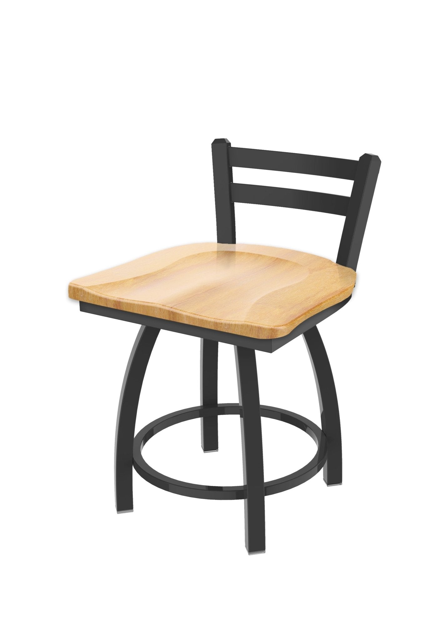 Holland Bar Stool 411 Jackie Low Back Swivel Vanity Stool 18" (HBS - 411 - VanityStool - Wood) - SchoolOutlet