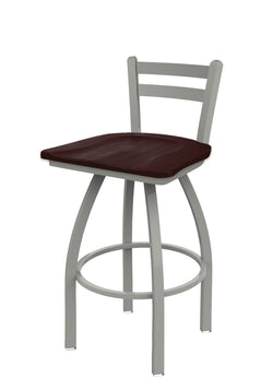 Holland Bar Stool 411 Jackie Low Back Swivel Bar Stool Wooden Seat 30"H (HBS-411-BS-WD-30H)