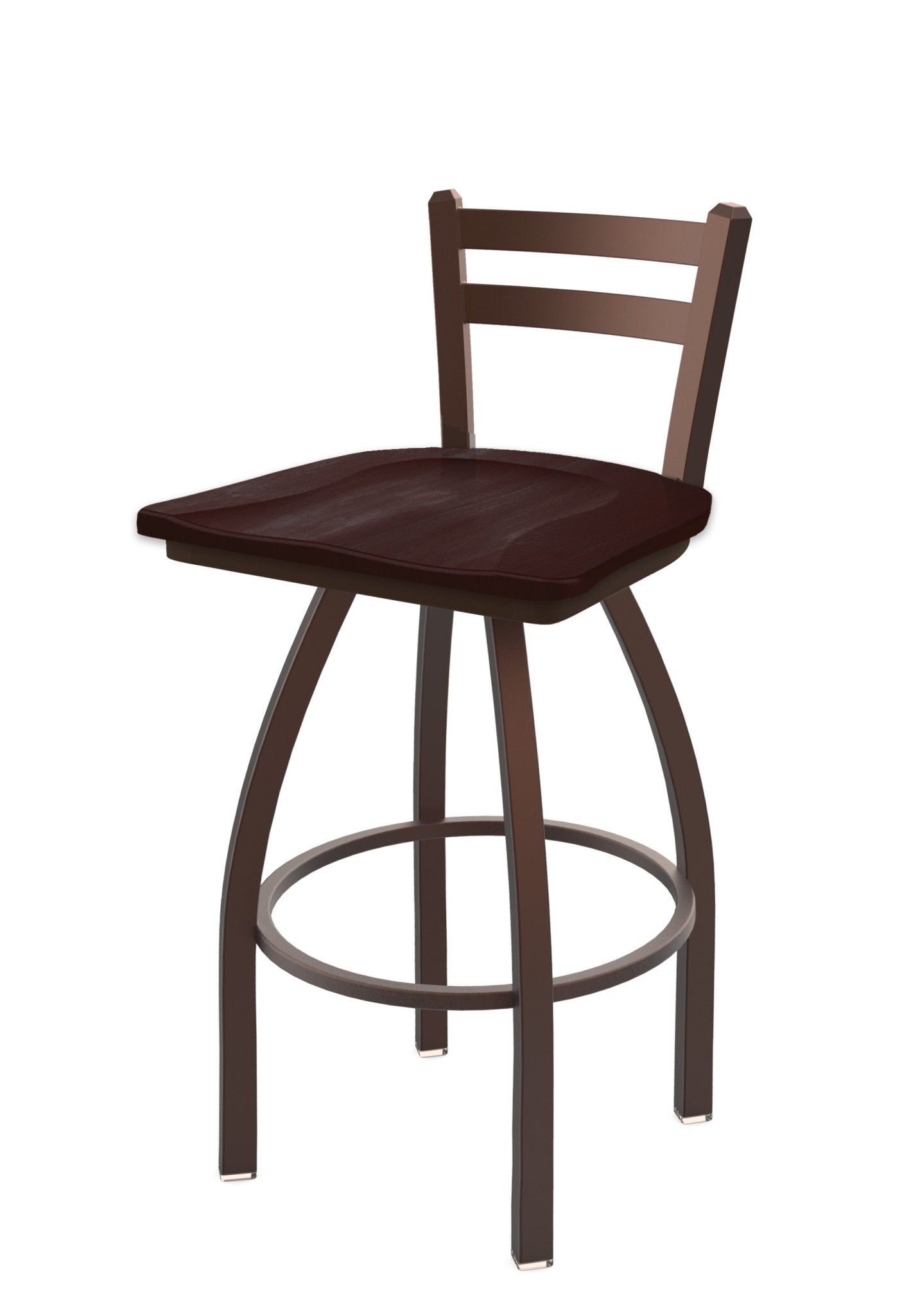 Holland Bar Stool 411 Jackie Low Back Swivel Bar Stool Wooden Seat 30"H (HBS - 411 - BS - WD - 30H) - SchoolOutlet