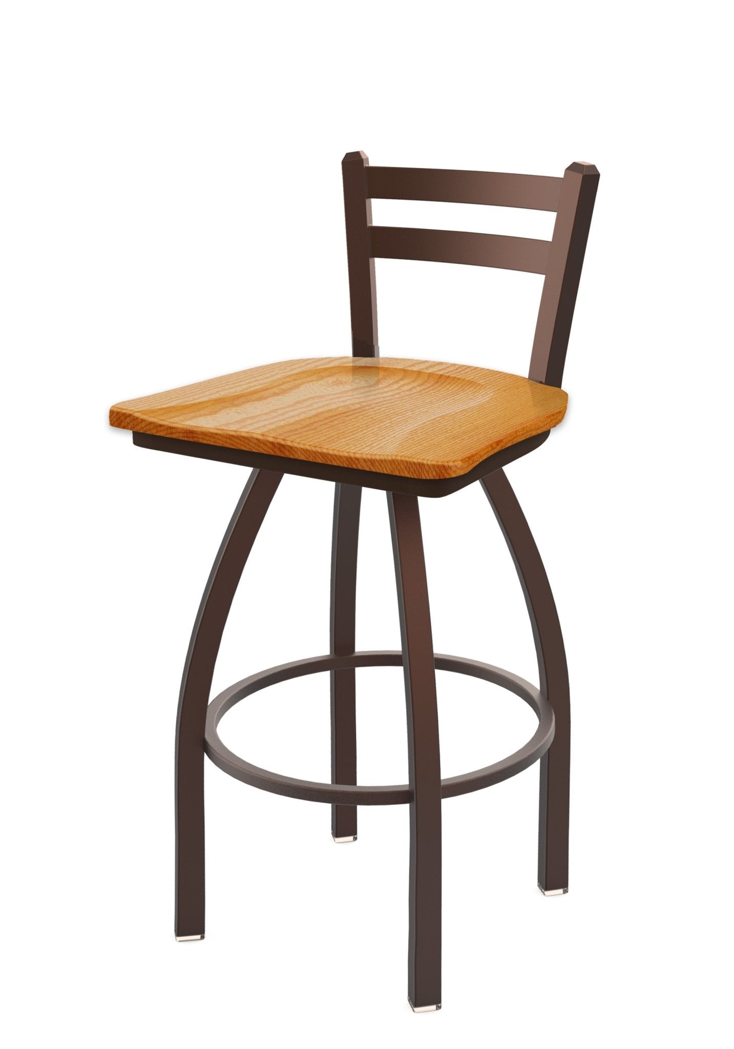 Holland Bar Stool 411 Jackie Low Back Swivel Bar Stool Wooden Seat 30"H (HBS - 411 - BS - WD - 30H) - SchoolOutlet