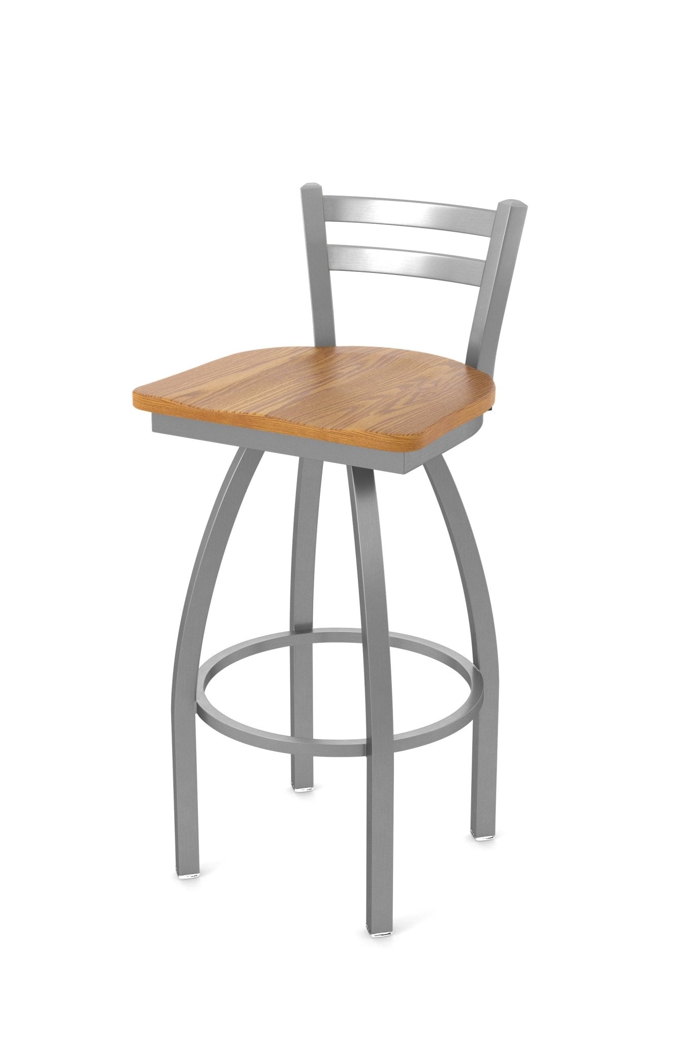 Holland Bar Stool 411 Jackie Low Back Swivel Bar Stool Wooden Seat 30"H (HBS - 411 - BS - WD - 30H) - SchoolOutlet