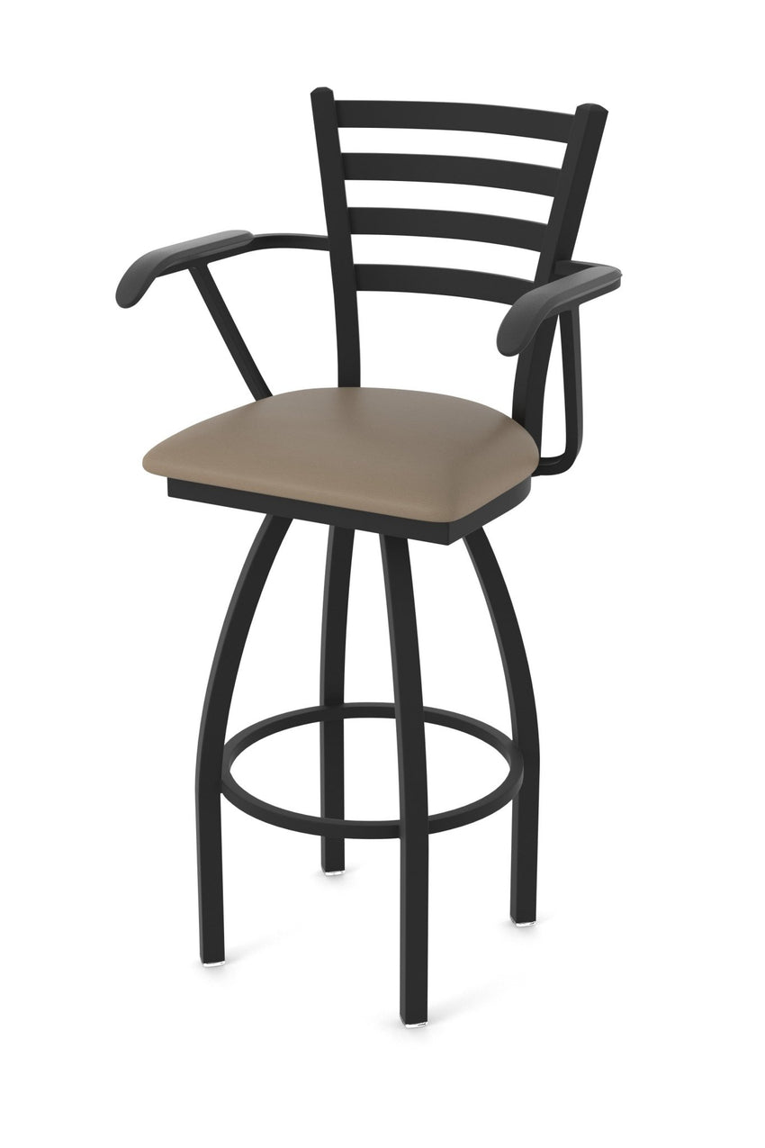 Holland Bar Stool 415 Jackie with Arms Swivel Counter Stool Upholstered Seat 25"H (HBS - 415 - CS - UP) - SchoolOutlet
