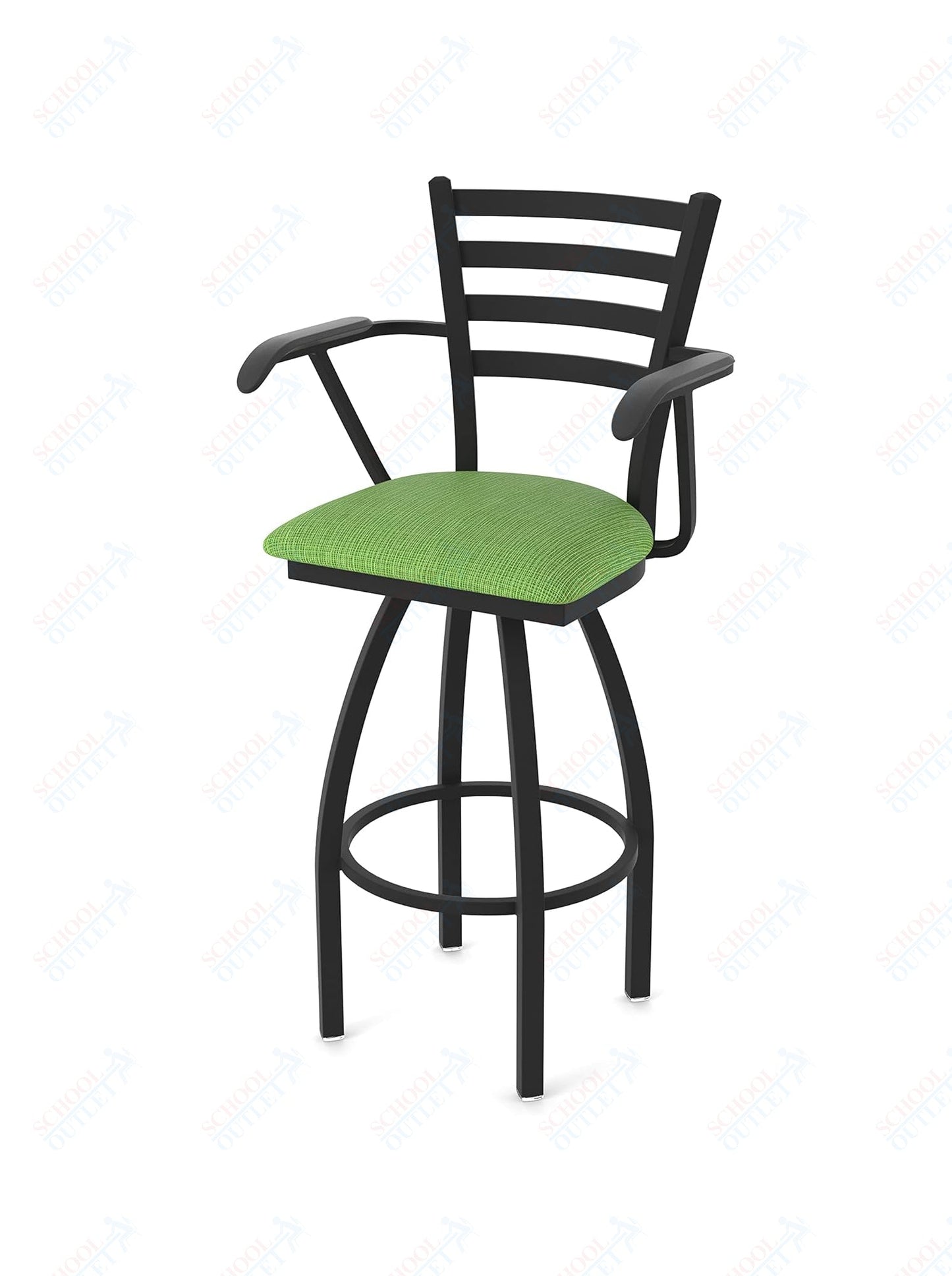 Holland Bar Stool 415 Jackie with Arms Swivel Counter Stool Upholstered Seat 25"H (HBS - 415 - CS - UP) - SchoolOutlet