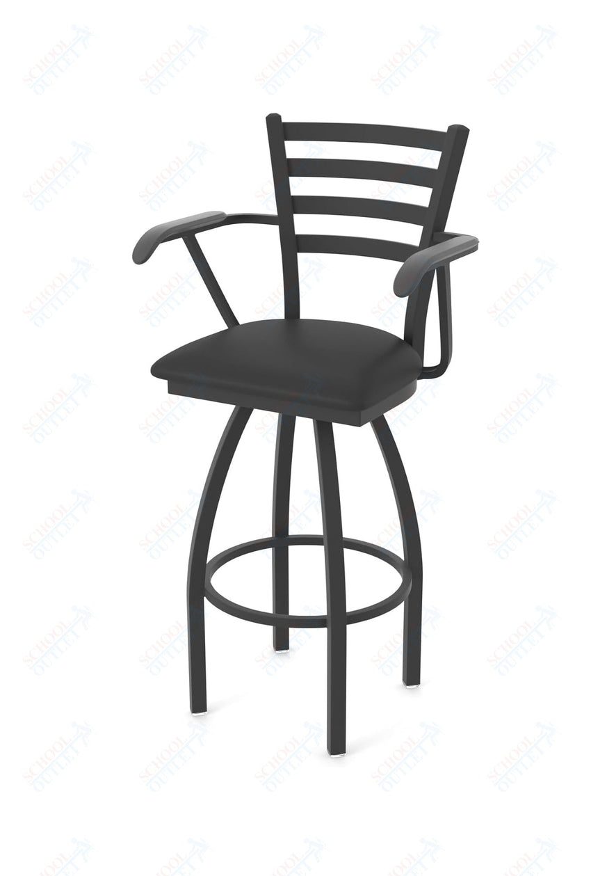 Holland Bar Stool 415 Jackie with Arms Swivel Counter Stool Upholstered Seat 25"H (HBS - 415 - CS - UP) - SchoolOutlet