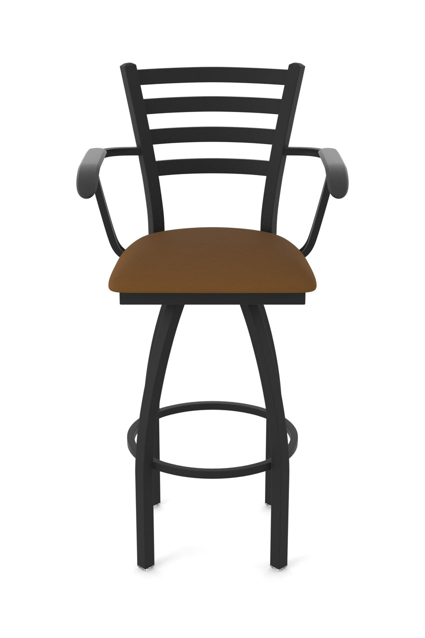 Holland Bar Stool 415 Jackie with Arms Swivel Bar Stool Upholstered Seat 30"H (HBS - 415 - BS - UP - 30H) - SchoolOutlet