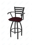 Holland Bar Stool 415 Jackie with Arms Swivel Bar Stool Upholstered Seat 30