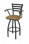 Holland Bar Stool 415 Jackie with Arms Swivel Bar Stool Upholstered Seat 30