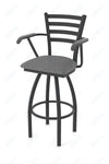 Holland Bar Stool 415 Jackie with Arms Swivel Bar Stool Upholstered Seat 30
