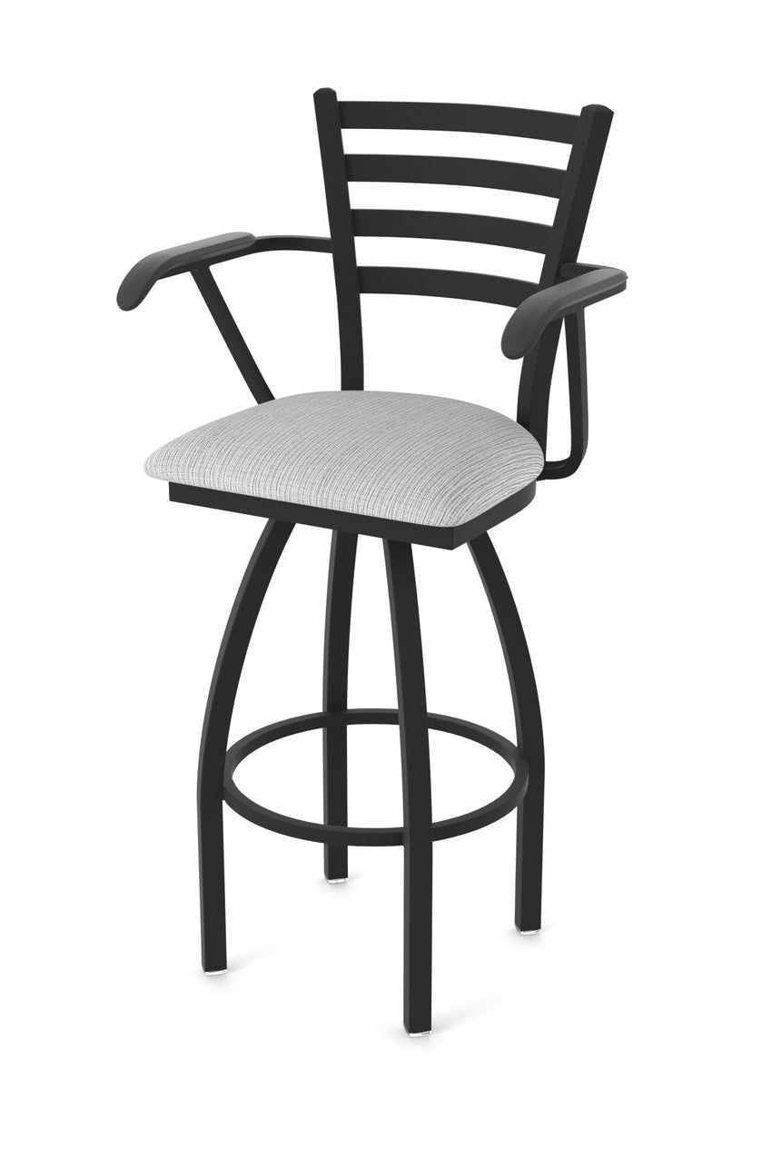 Holland Bar Stool 415 Jackie with Arms Swivel Bar Stool Upholstered Seat 30"H (HBS - 415 - BS - UP - 30H) - SchoolOutlet