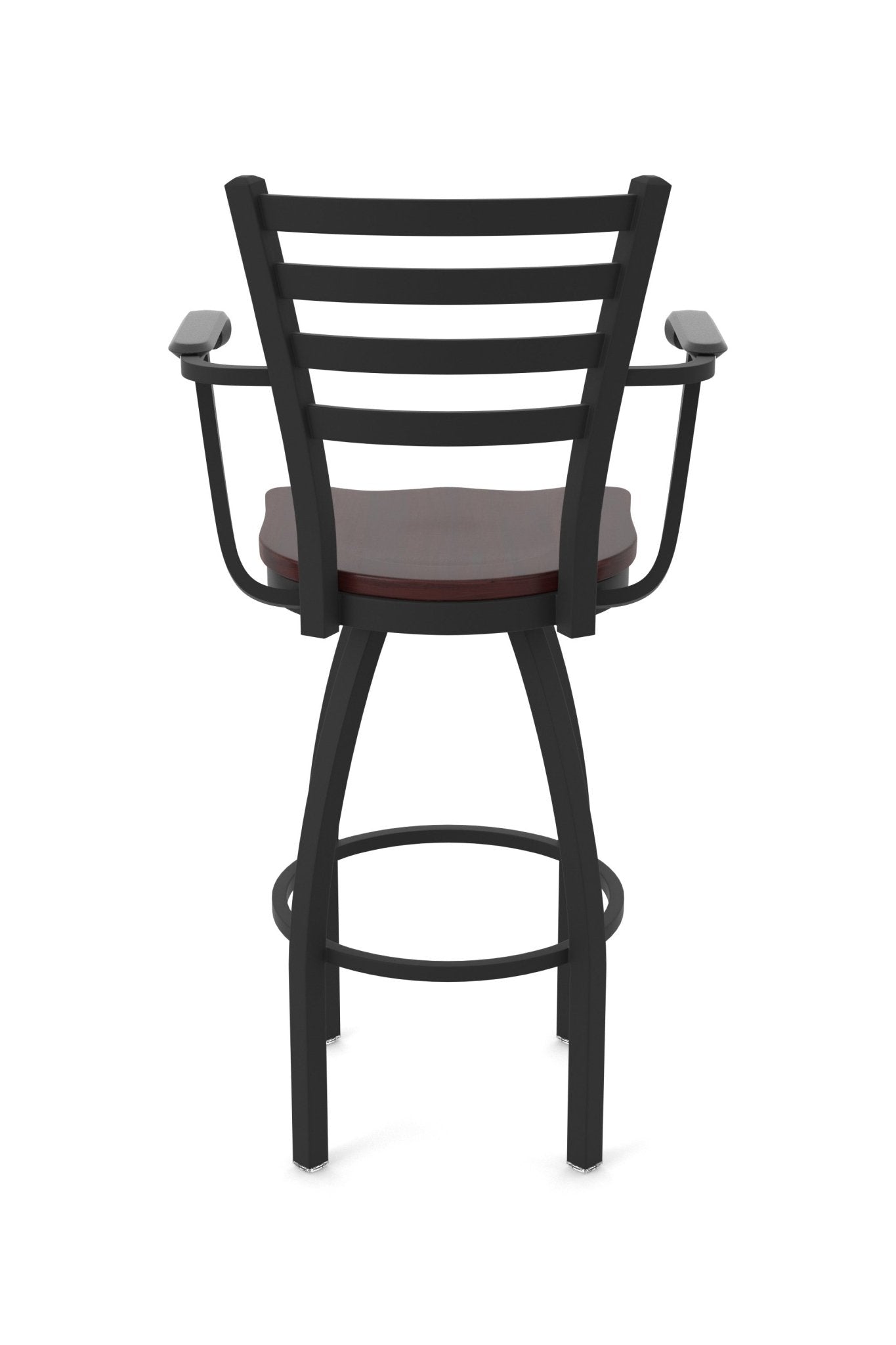 Holland Bar Stool 415 Jackie with Arms Swivel Bar Stool Wooden Seat 30"H (HBS - 415 - BS - WD - 30H) - SchoolOutlet