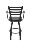 Holland Bar Stool 415 Jackie with Arms Swivel Bar Stool Wooden Seat 30