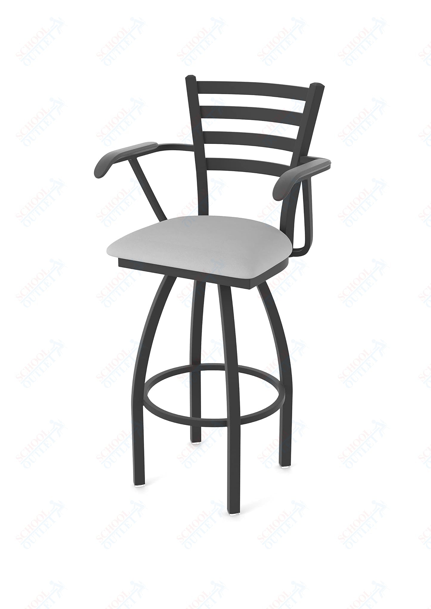 Holland Bar Stool 415 Jackie with Arms Swivel Bar Stool Upholstered Seat 36"H (HBS - 415 - BS - UP - 36H) - SchoolOutlet