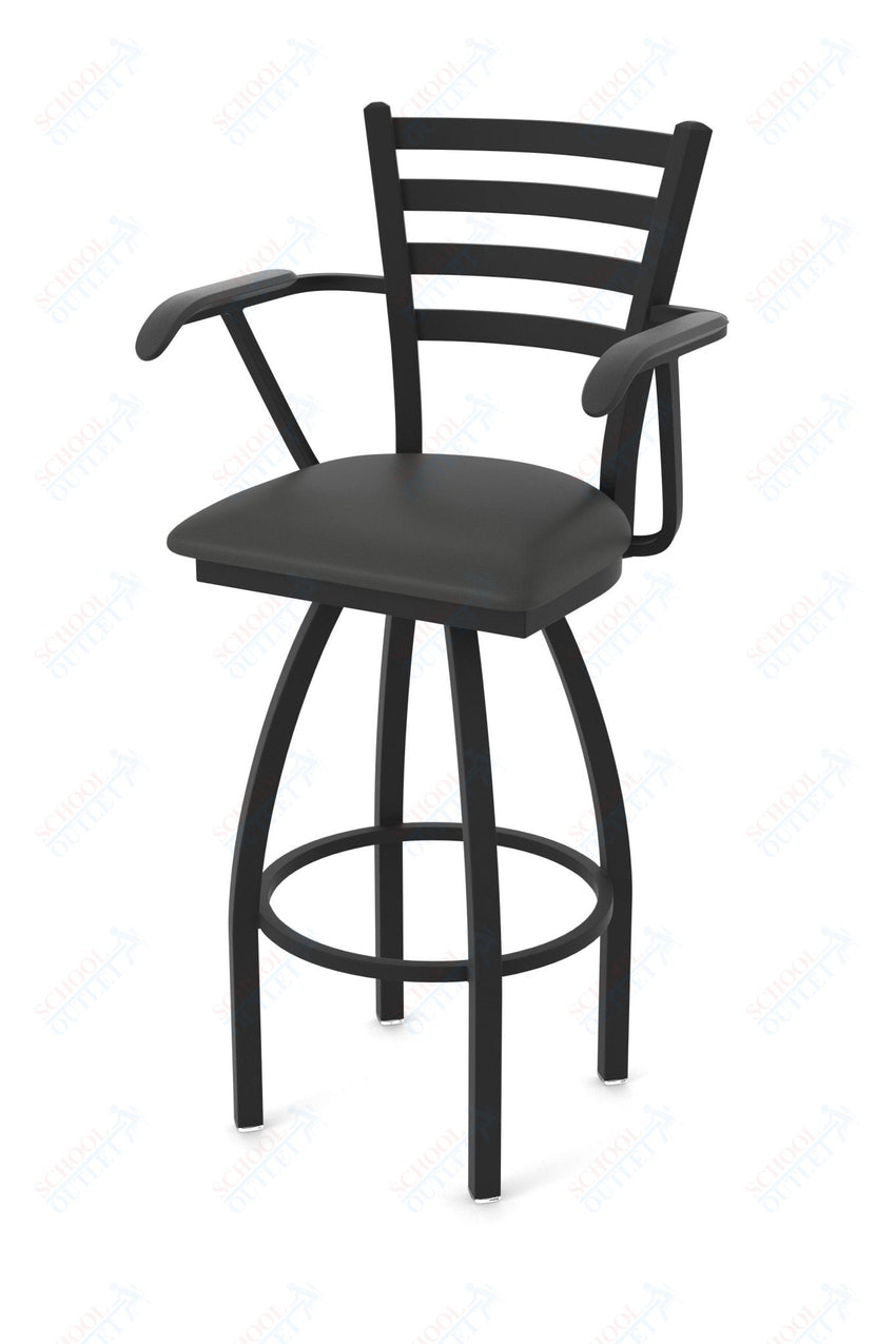 Holland Bar Stool 415 Jackie with Arms Swivel Bar Stool Upholstered Seat 36"H (HBS - 415 - BS - UP - 36H) - SchoolOutlet