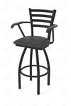 Holland Bar Stool 415 Jackie with Arms Swivel Bar Stool Upholstered Seat 36